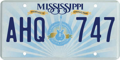 MS license plate AHQ747