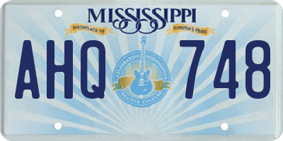MS license plate AHQ748