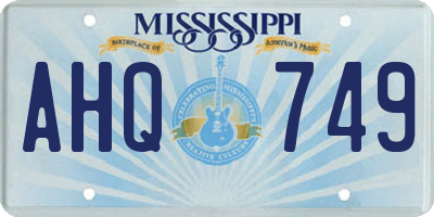 MS license plate AHQ749