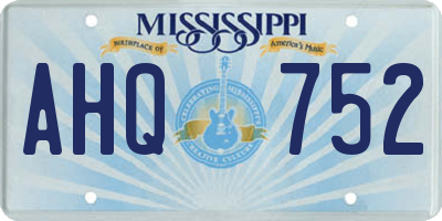 MS license plate AHQ752