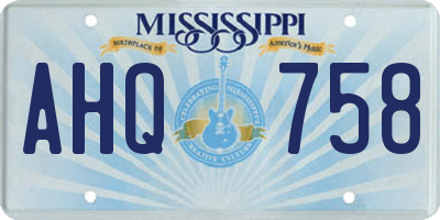 MS license plate AHQ758