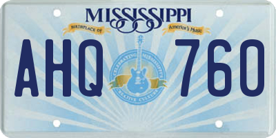 MS license plate AHQ760