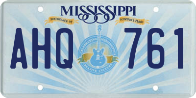 MS license plate AHQ761