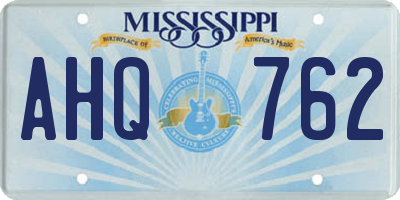 MS license plate AHQ762
