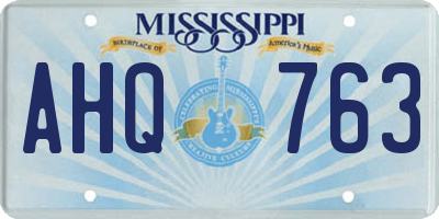 MS license plate AHQ763