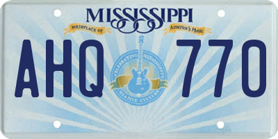 MS license plate AHQ770