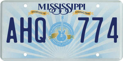 MS license plate AHQ774