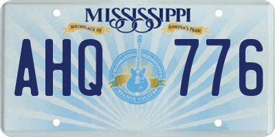 MS license plate AHQ776