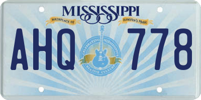 MS license plate AHQ778