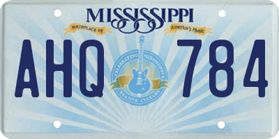 MS license plate AHQ784
