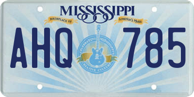 MS license plate AHQ785