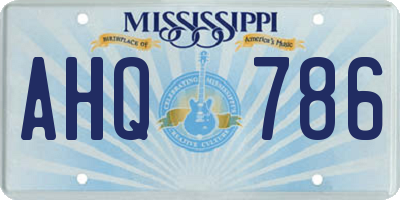MS license plate AHQ786