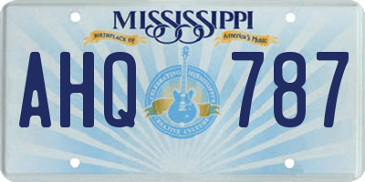 MS license plate AHQ787