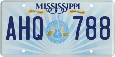 MS license plate AHQ788