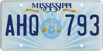 MS license plate AHQ793