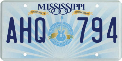 MS license plate AHQ794
