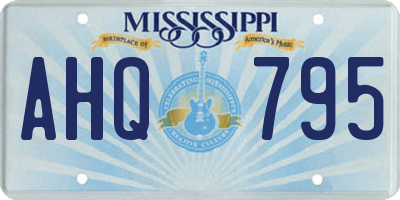 MS license plate AHQ795