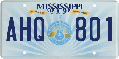 MS license plate AHQ801