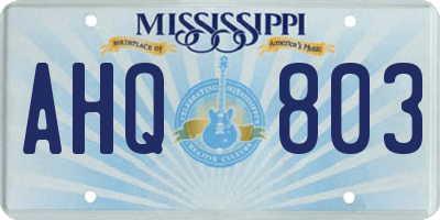 MS license plate AHQ803