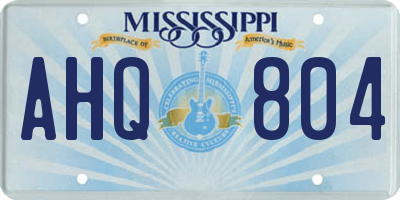 MS license plate AHQ804