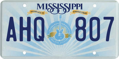MS license plate AHQ807