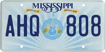 MS license plate AHQ808
