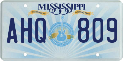 MS license plate AHQ809
