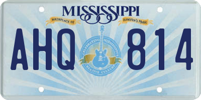 MS license plate AHQ814