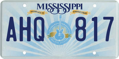MS license plate AHQ817