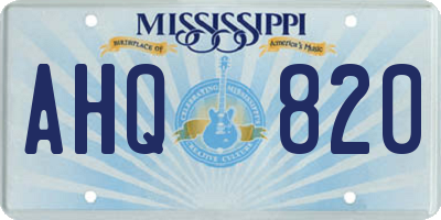 MS license plate AHQ820