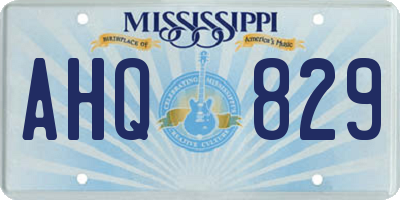 MS license plate AHQ829
