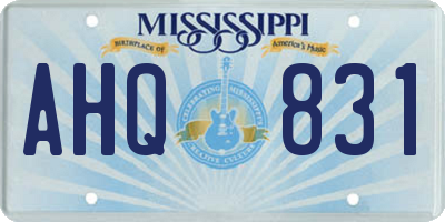 MS license plate AHQ831
