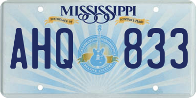 MS license plate AHQ833