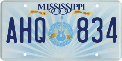 MS license plate AHQ834