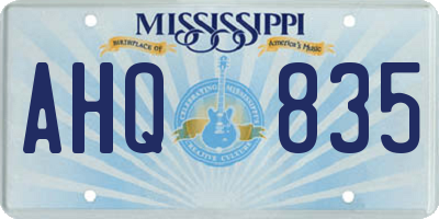 MS license plate AHQ835