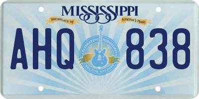 MS license plate AHQ838