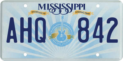 MS license plate AHQ842
