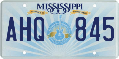 MS license plate AHQ845