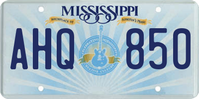 MS license plate AHQ850