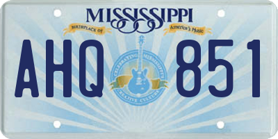 MS license plate AHQ851