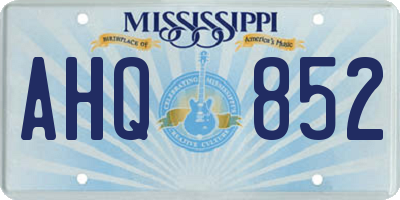 MS license plate AHQ852