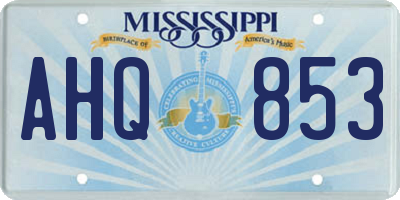 MS license plate AHQ853