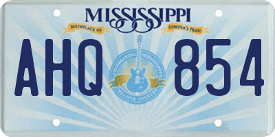 MS license plate AHQ854