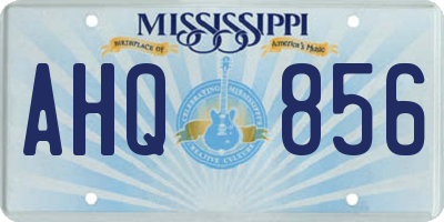 MS license plate AHQ856