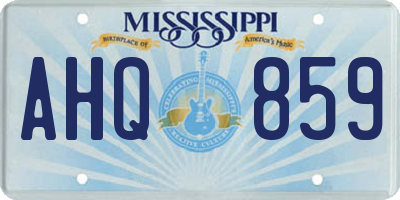 MS license plate AHQ859