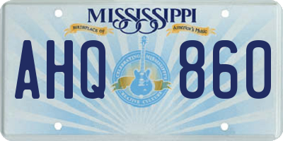 MS license plate AHQ860