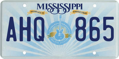 MS license plate AHQ865