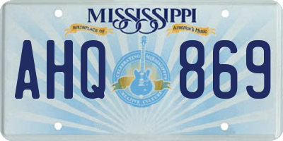 MS license plate AHQ869