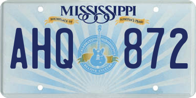 MS license plate AHQ872