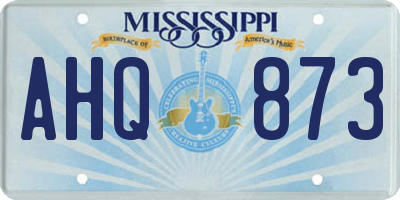 MS license plate AHQ873
